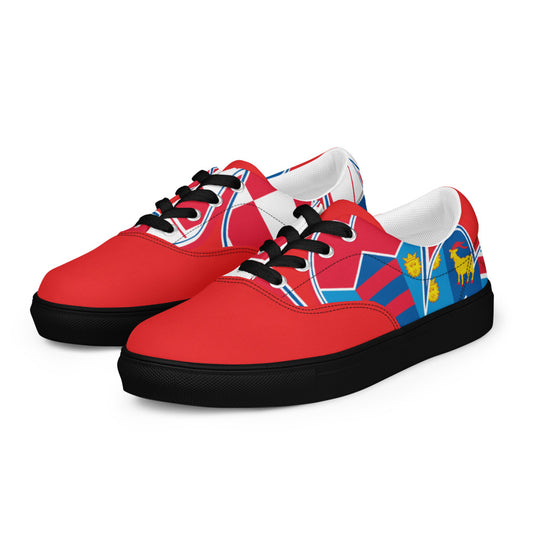 Croatia Pride Lace-Up Canvas Sneakers Fow Women – Red Color