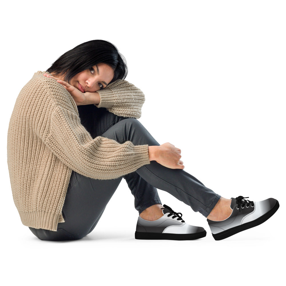 Monochrome Fade Women’s Lace-Up Canvas Shoes