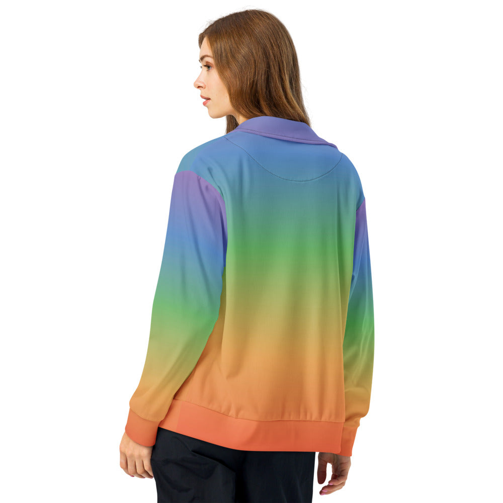 Rainbow Horizon Gradient Recycled Unisex Track Jacket