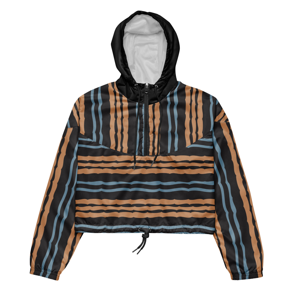 Analog Retro Stripe women's cropped windbreaker front product view
