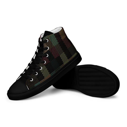 men's high-top sneakers black digital camouflage black sole