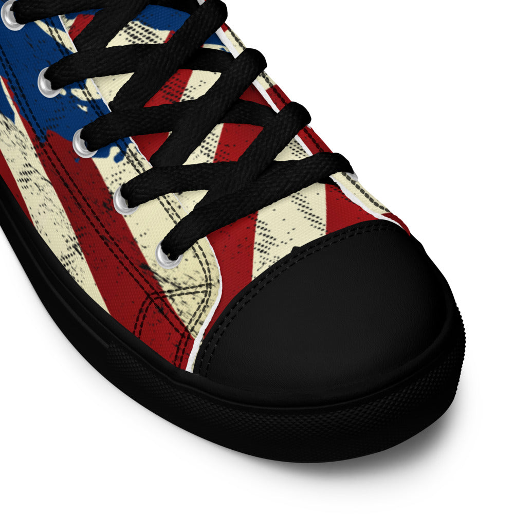 American Pride Grunge High-Top Sneakers for Men
