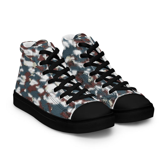 men's high-top canvas sneakers cracked asphalt camo black sole