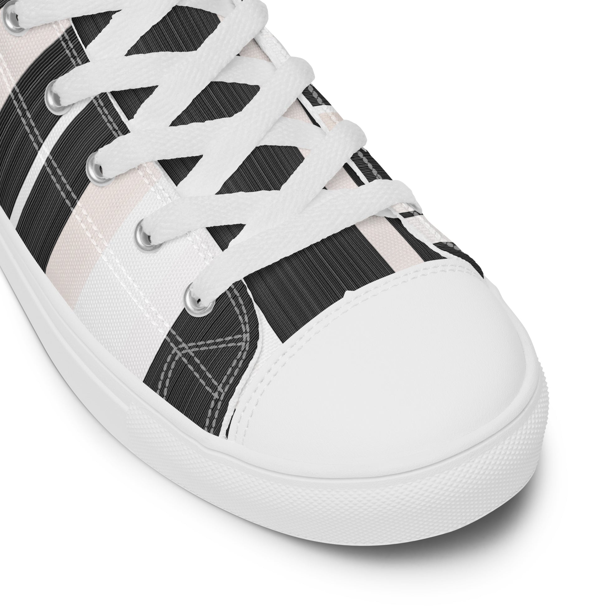 Product urban barcode stripe men's canvas high-top shoes
