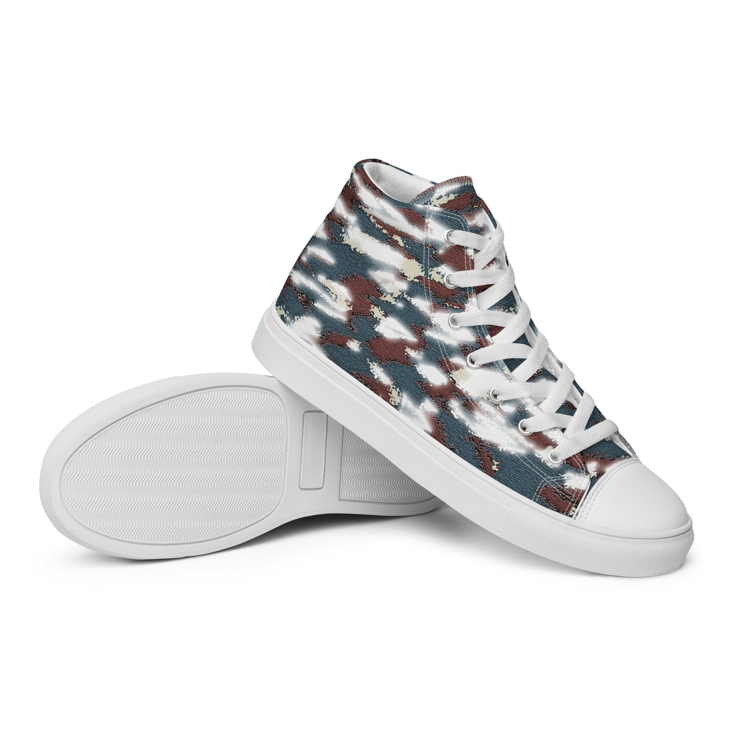 men's canvas high-top shoes urban pavement texture white sole