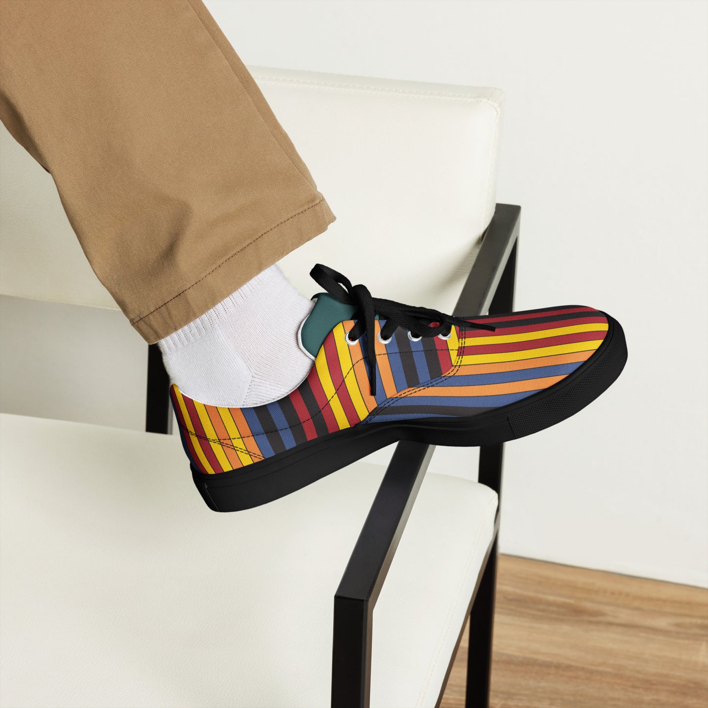 men's sneakers multicolor stripe pattern urban casual style