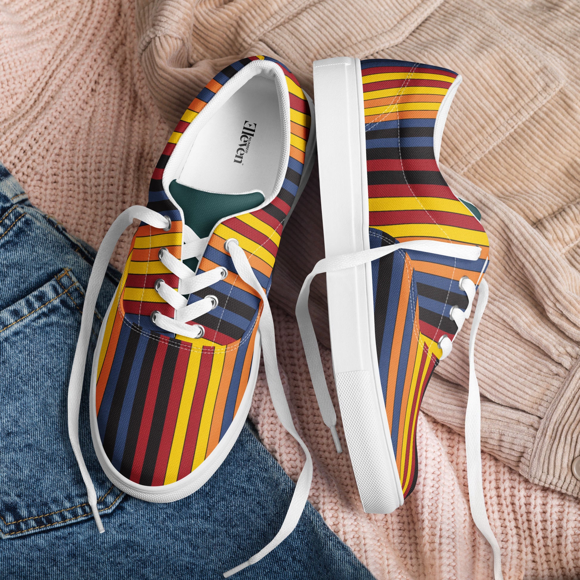 men's striped canvas shoes white sole casual fashion sneakers