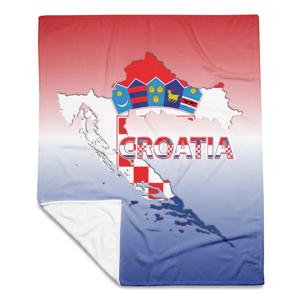 Croatia  Flag & Shield Throw Blanket