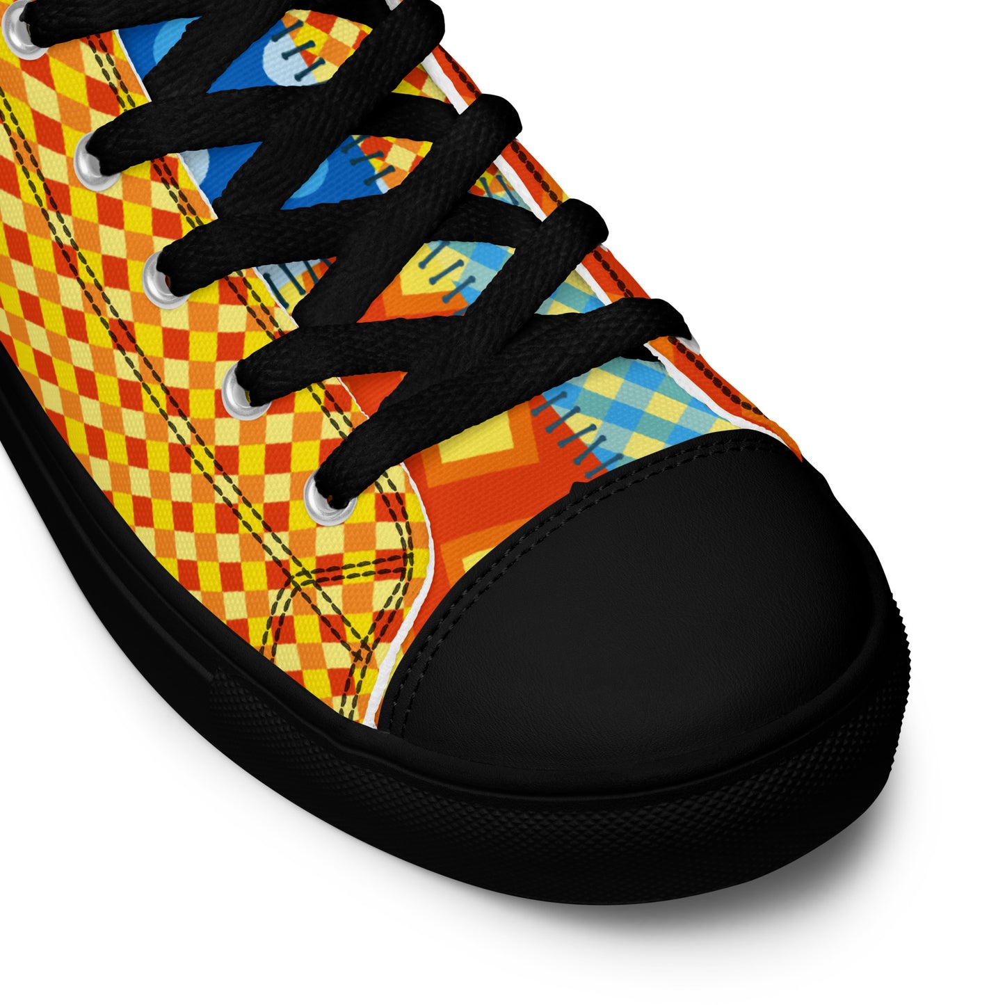 women's sneakers patchwork polka dot checkered retro fabric design