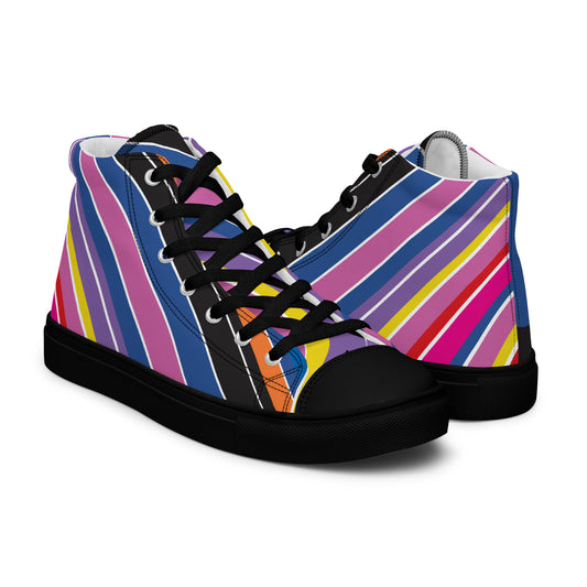 women's high-top sneakers colorful geometric arcade black sole