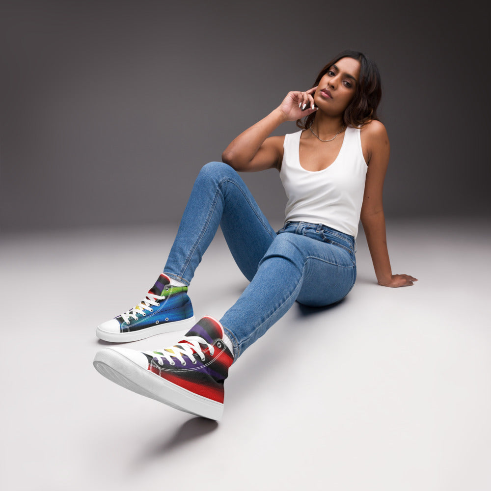 Prism Pulse Women’s High-Top Canvas Sneakers