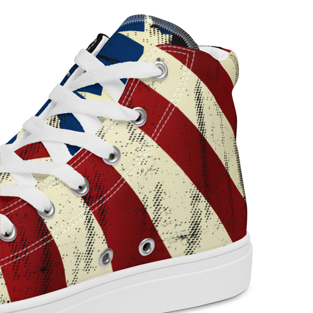 American Pride Grunge High-Top Sneakers for Women