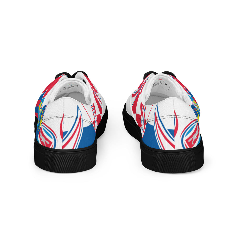 Croatia Patriotic Lace-Up Canvas Sneakers For Women – White Color