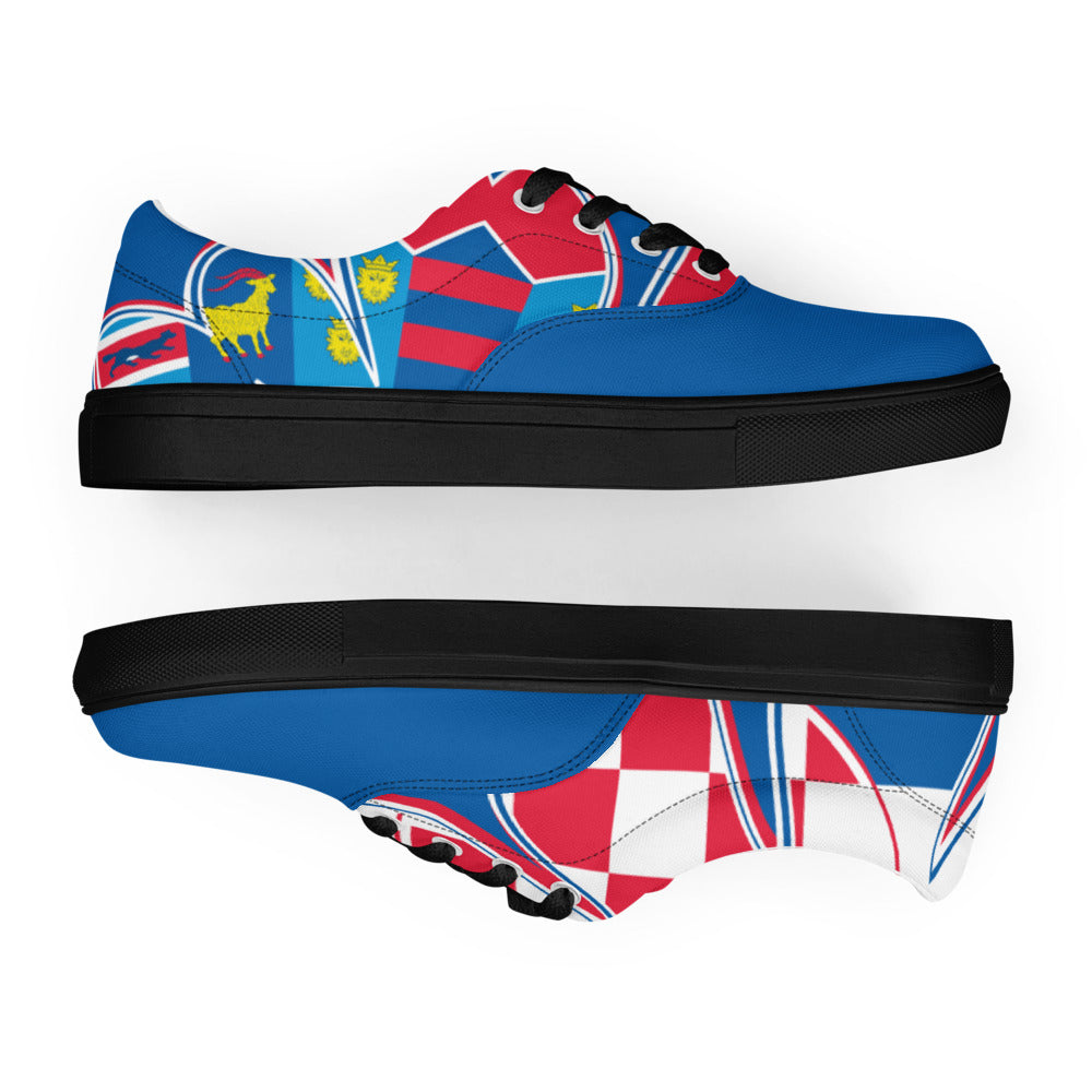 Croatia Pride Women Lace-Up Canvas Sneakers – Blue Color