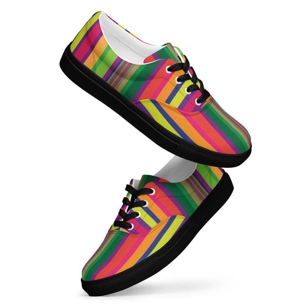 Festival Stripe Women’s Lace-Up Canvas Shoes