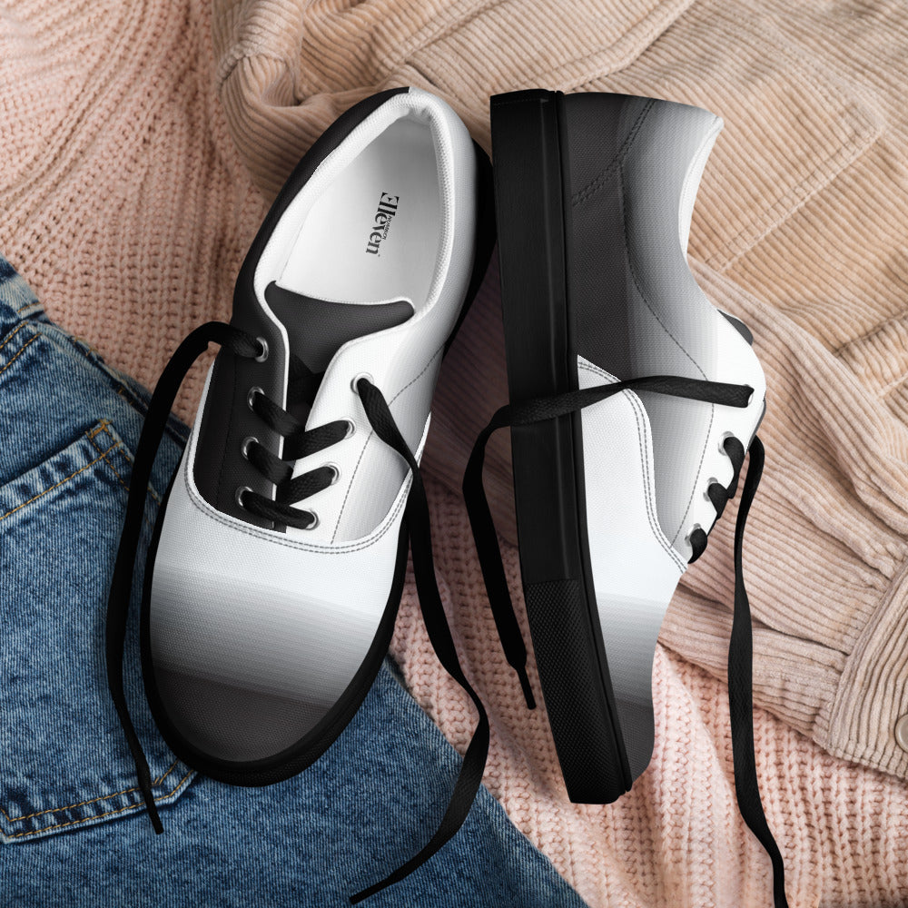 Monochrome Fade Women’s Lace-Up Canvas Shoes
