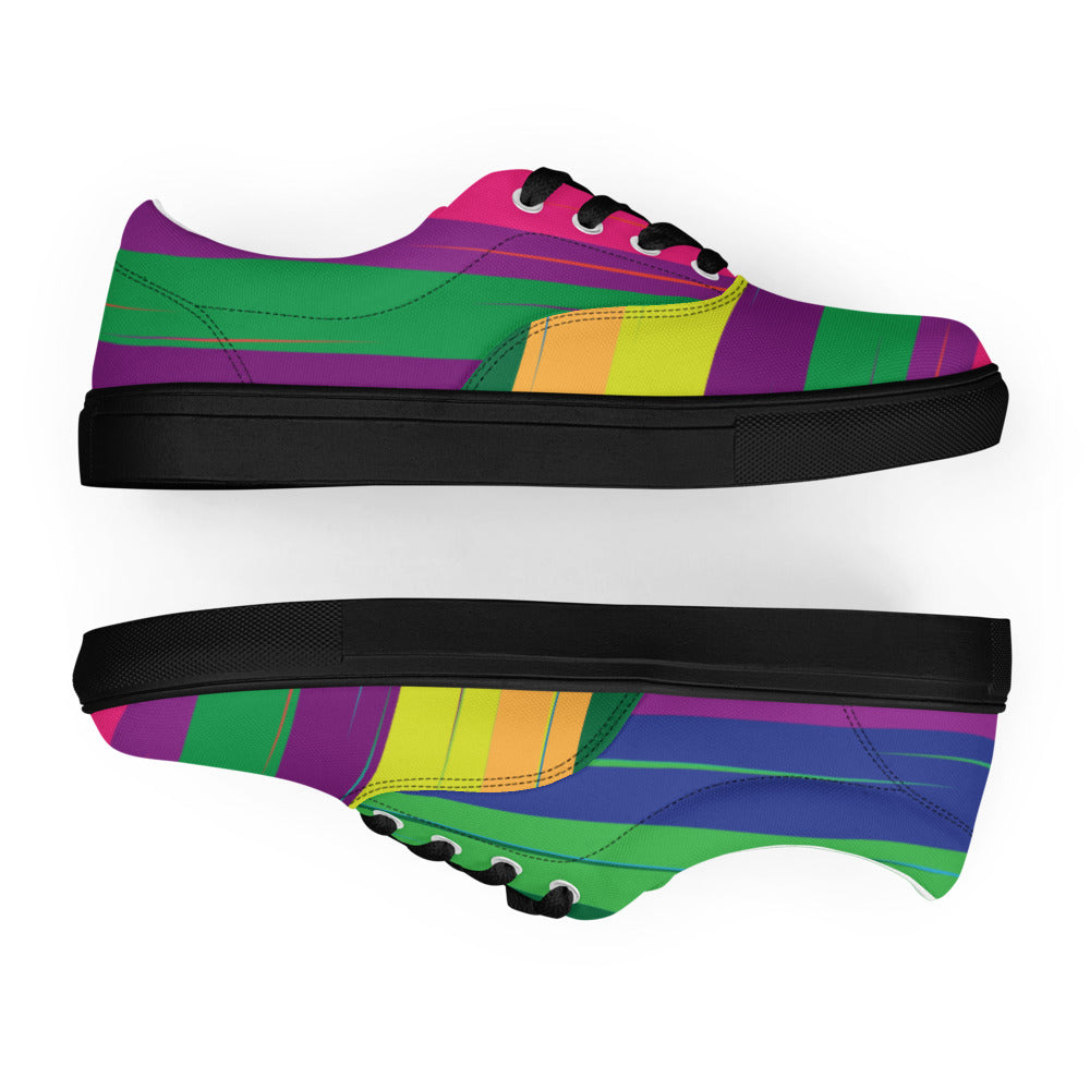 Color Curve Flow Women’s Lace-Up Canvas Shoes