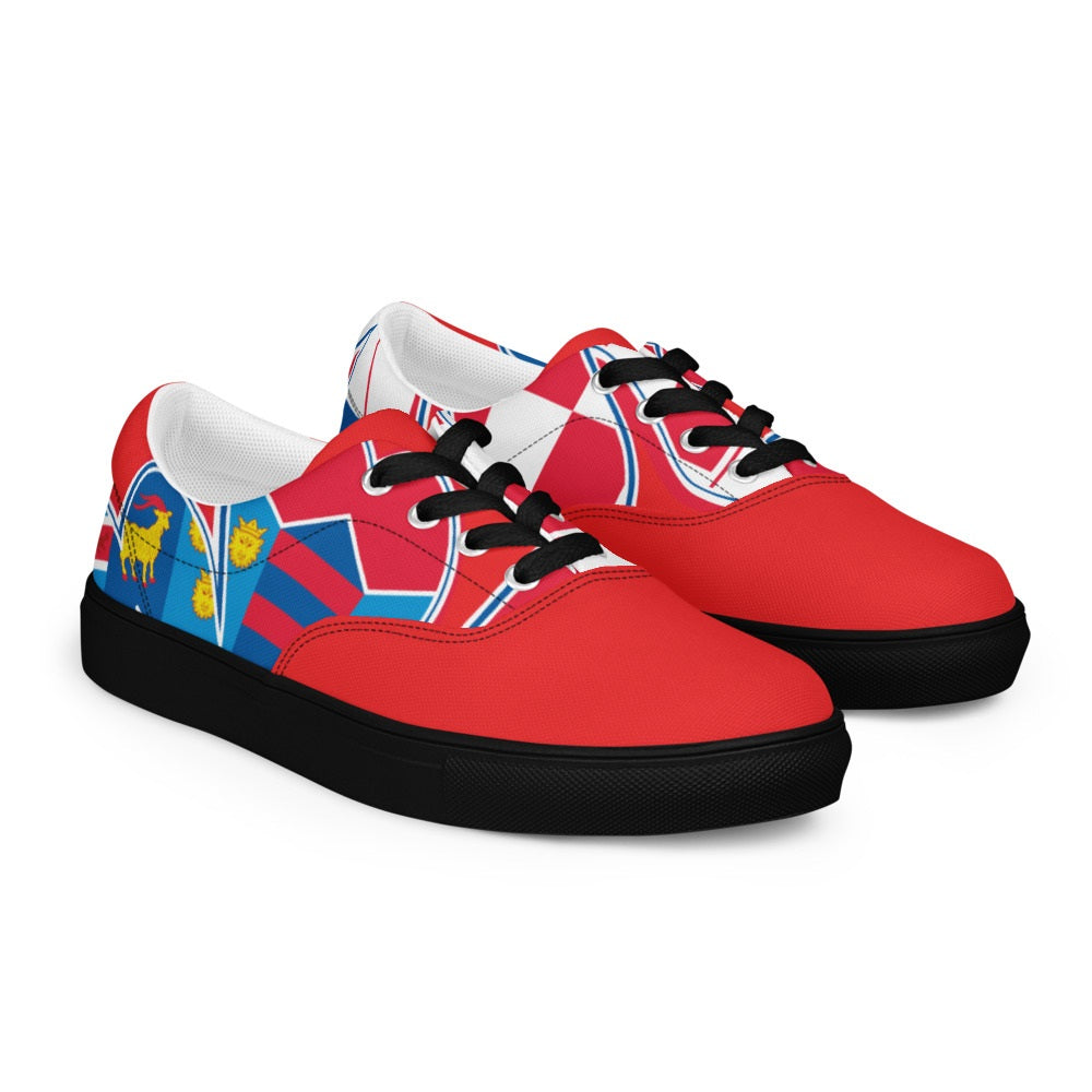Croatia Pride Lace-Up Canvas Sneakers Fow Women – Red Color