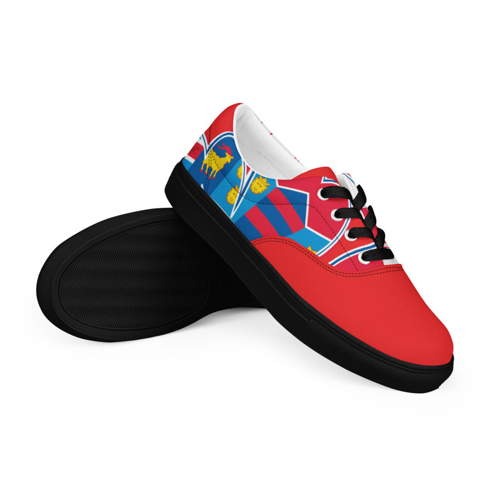 Croatia Pride Lace-Up Canvas Sneakers Fow Women – Red Color