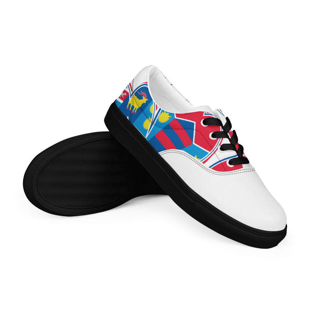 Croatia Patriotic Lace-Up Canvas Sneakers For Women – White Color