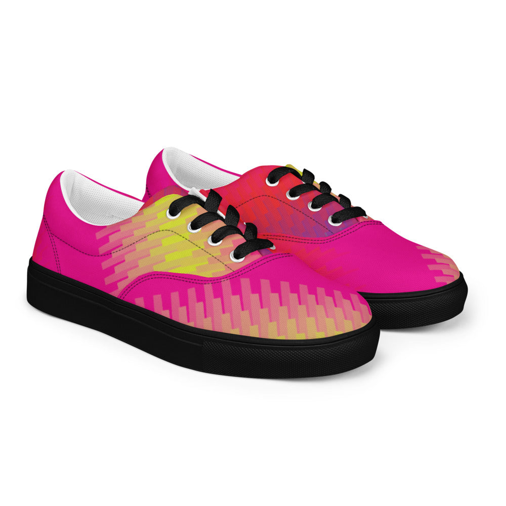 Electric Candy Fade Women's Lace-Up Canvas Fashion Sneakers