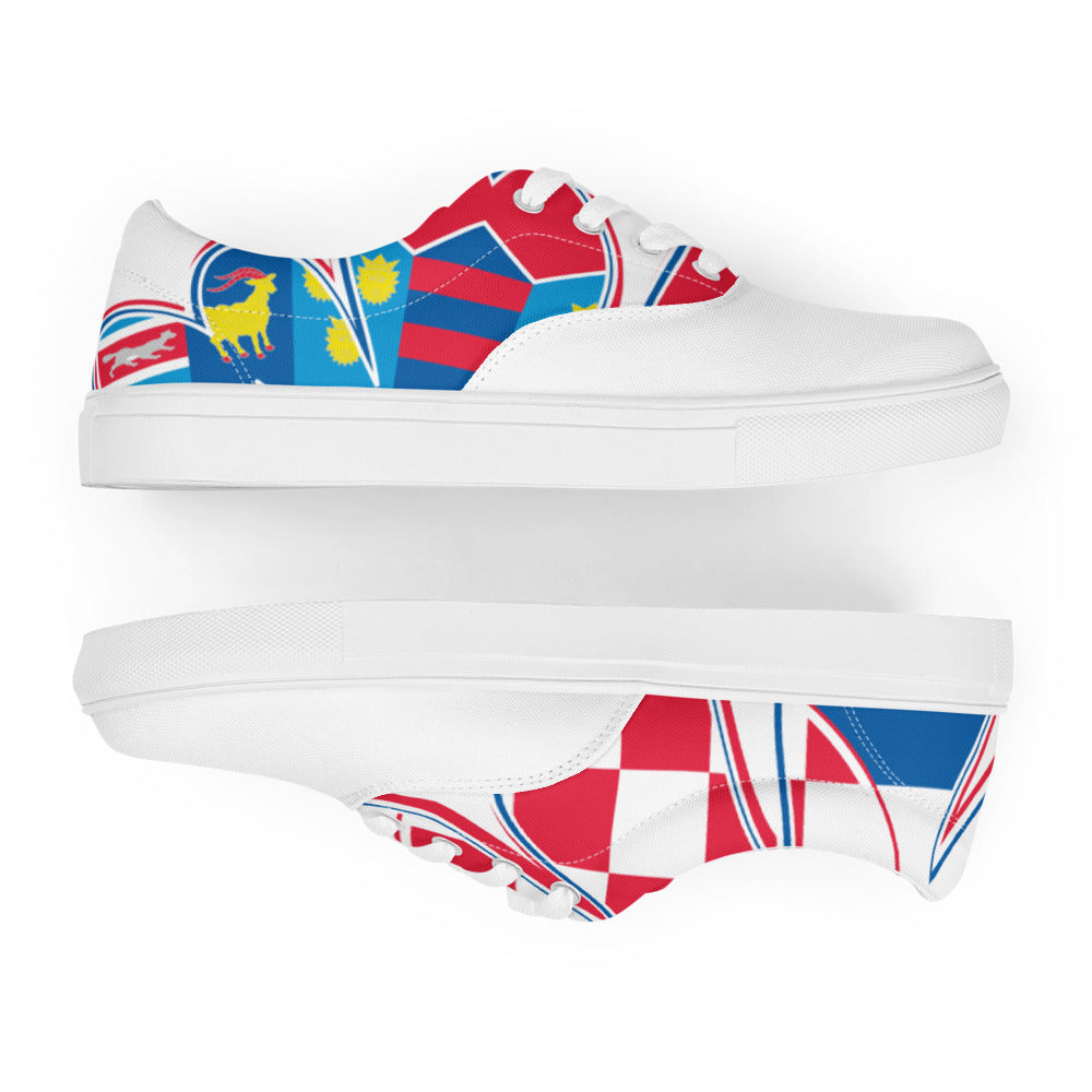 Croatia Patriotic Lace-Up Canvas Sneakers For Women – White Color