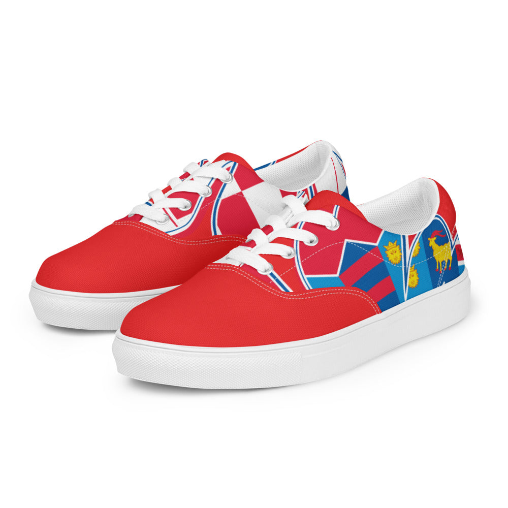 Croatia Pride Lace-Up Canvas Sneakers Fow Women – Red Color