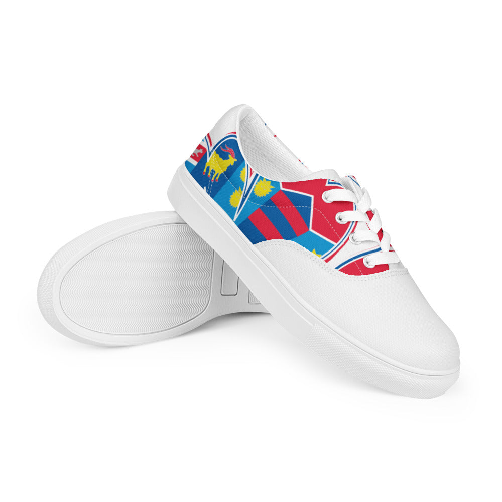 Croatia Patriotic Lace-Up Canvas Sneakers For Women – White Color