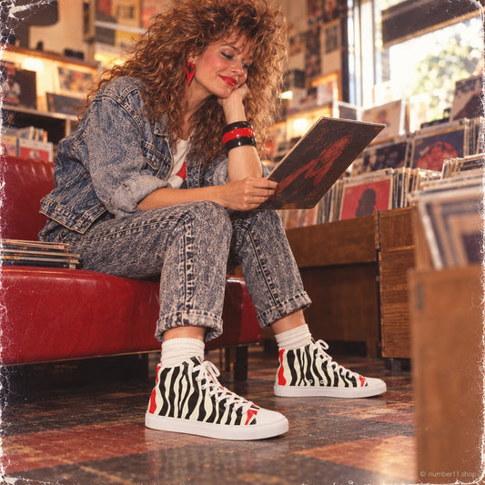 Scarlet Zebra Women's High-Top Sneakers
