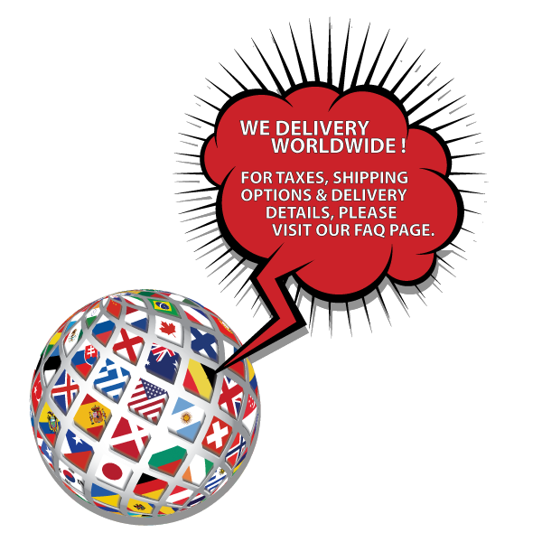 Worldwide delivery information for taxes, shipping options, and delivery details